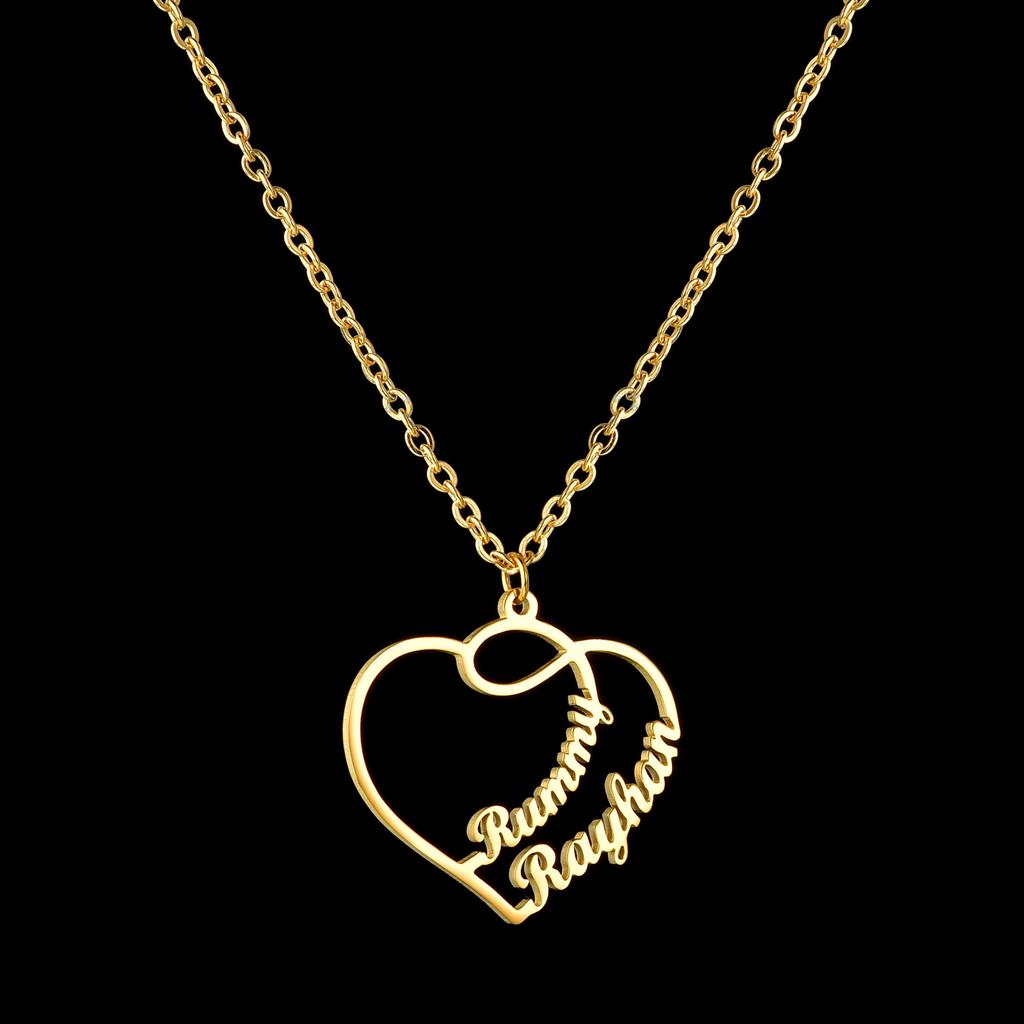Atoztide Custom Name Necklace Personalized Butterfly Fashion Stainless Steel Pendant Heart Letter One Hole Chain for Women Gift