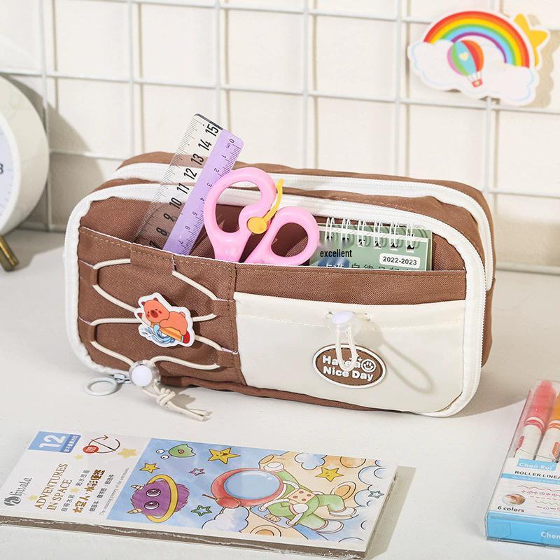Cute Cheese Pencil Case: High Capacity, Multi-layer Stationery Bag for Students