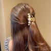 Korean Retro French Pearl Claw Hair Clip - Elegant Metal Hair Accessory for Women