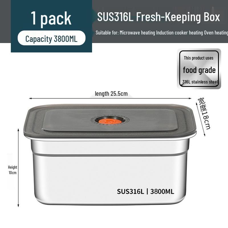Stainless Steel Food-Grade Rectangular Dish Container with Lid