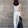 White Drapey Loose Fit Women's Jeans - New 2026 Korean Style, Straight Wide Leg, Thin Spring/Summer.