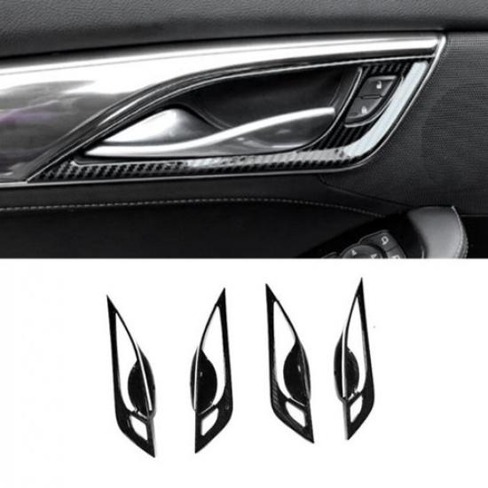 Carbon Fiber Inner Door Handle Bowl Cover Trim For Cadillac CT5 2020 2021 2022