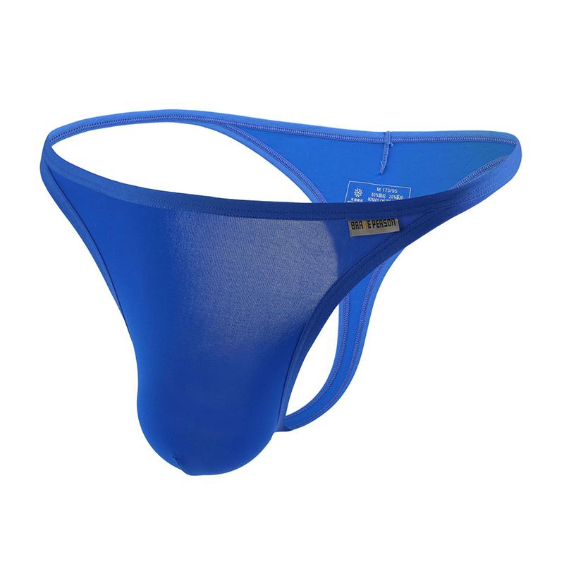 Sexy Low-rise Men's Thongs Solid Color Ultra Soft T-Back Briefs Naked Feel Comfortable Breathable Underwear