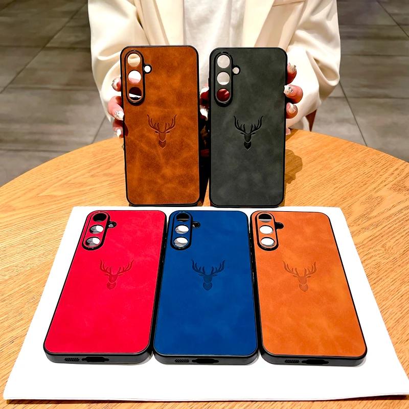 Retro Lederen Hoesje Voor Samsung Galaxy S26 S25 S24 S23 S22 S21 Ultra Plus FE A17 A56 A36 A55 A15 A54 5G A 55 15 S24FE Cover