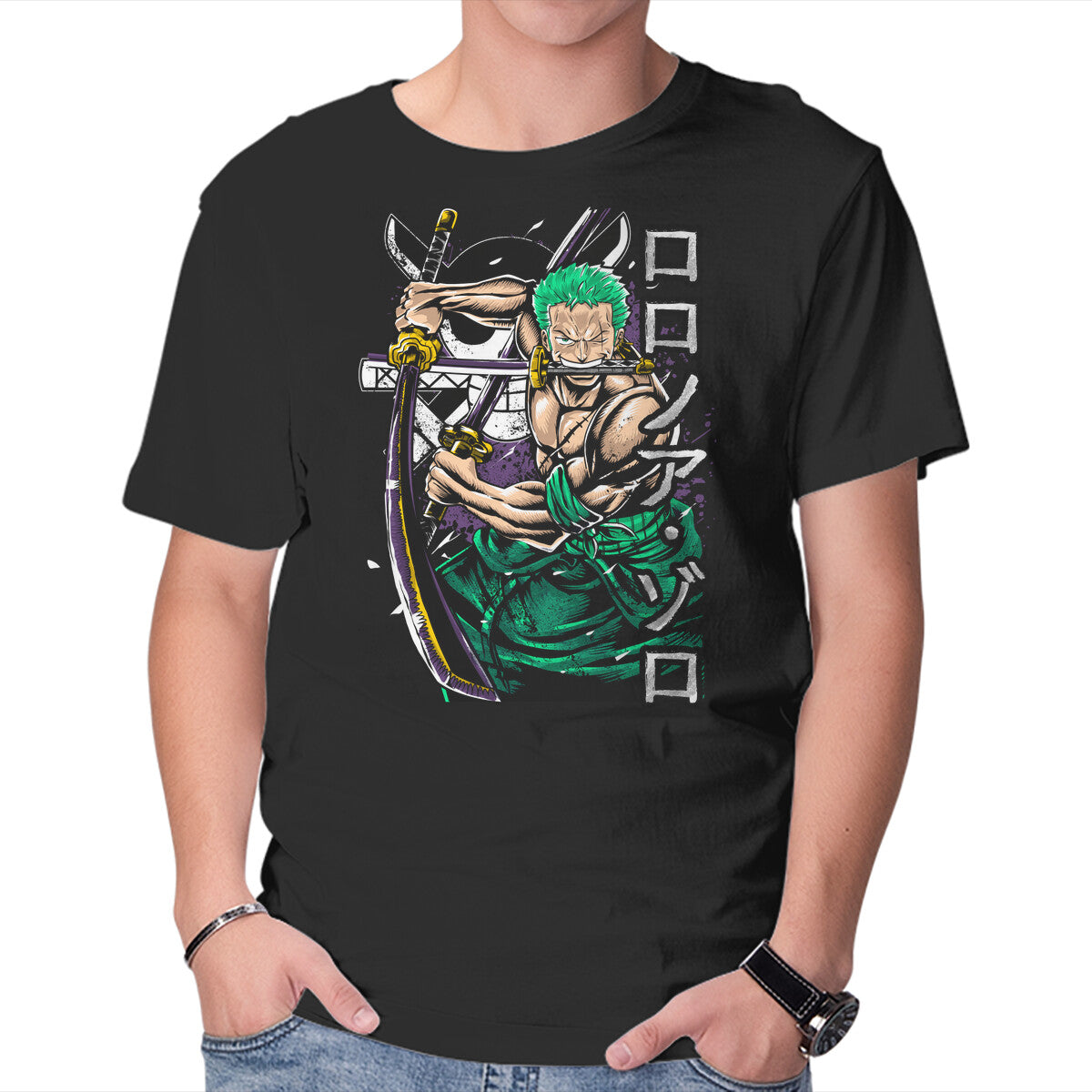 Unisex Crew Neck T-Shirt The Great Swordman Graphic Short Sleeve Casual Tee XXXL
