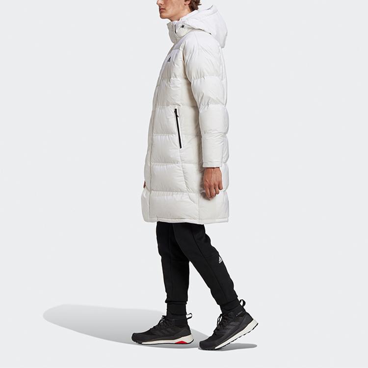 Adidas Puffy Long Coat With Hood Men Outerwear White GF0073