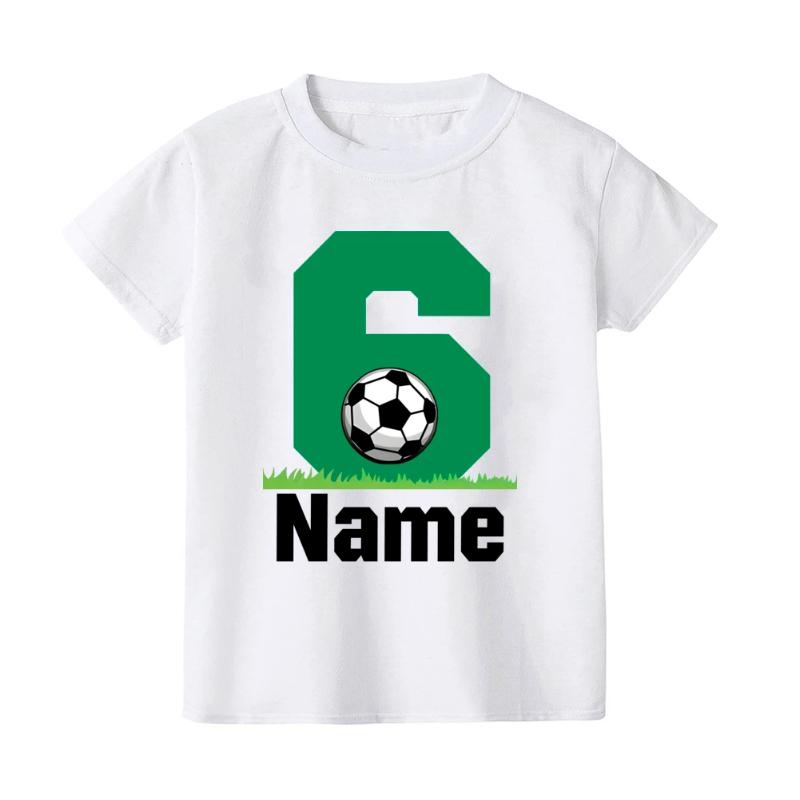 Personalize Football&birthday Print Kid T-shirt Casual Short Sleeve Child Tshirt Fashion Round Neck Child Tee Top Summer Clothes