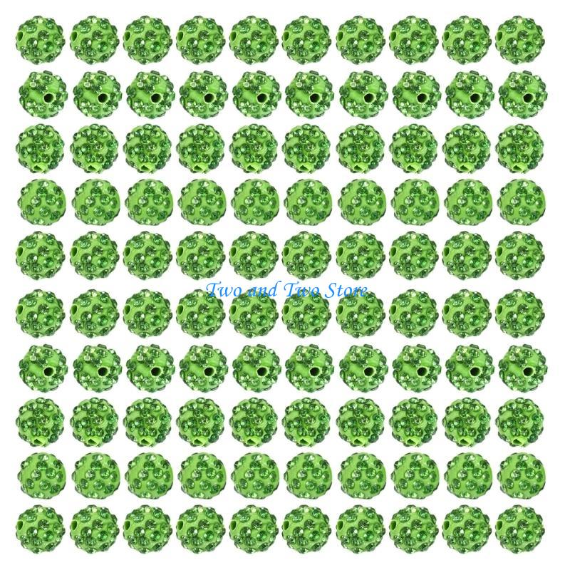 HX6F 100pcs 10mm Disco Ball Clay Beads Round Diamond Clay Bead Jewelry Craft Supplies