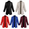2022 European & American Men's and Boys' Steampunk Retro Solid Color Stand-up Collar Coat