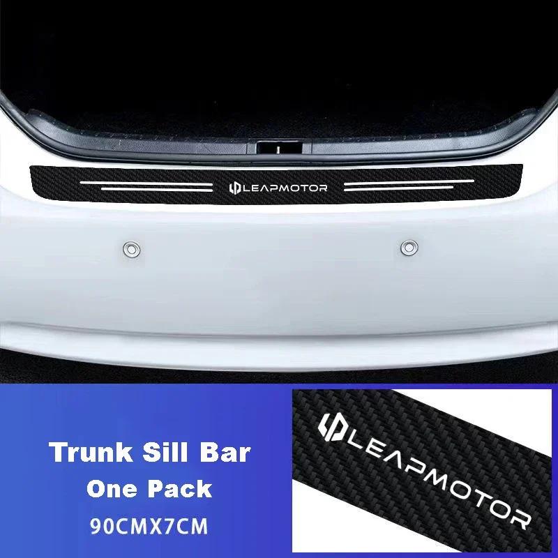 Carbon Fiber Car Door Threshold Sill Protector Trunk Stickers For Leapmotor T03 S01 B10 C11 C10 C16 C01 Car Accessories