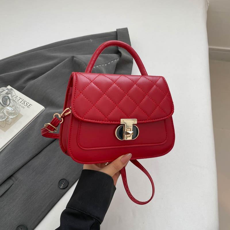 New high-end portable small square bag women's fashion versatile shoulder bag retro texture commuter messenger bag