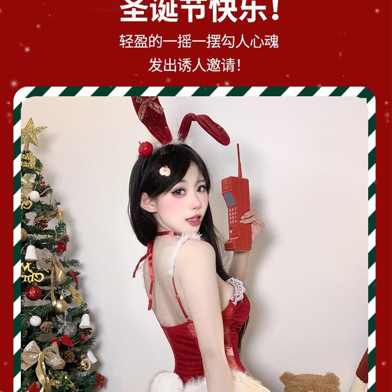 Christmas party robe red suspender sex bud S Christmas dress adult cosplay stage show