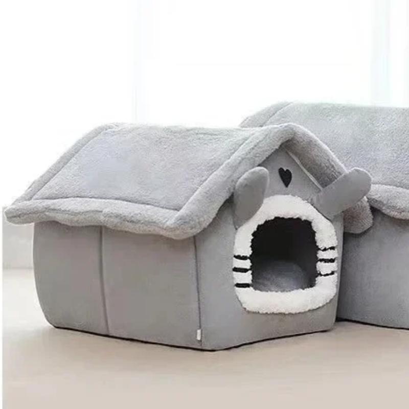 Indoor Warm Dog House Soft Pet Bed Tent House Dog Kennel Cat Bed Removable and Washable Cushion Suitable Four Season Universal