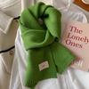 Gentle solid color small scarf white knitted wool short scarf women's autumn and winter warm couple style simple