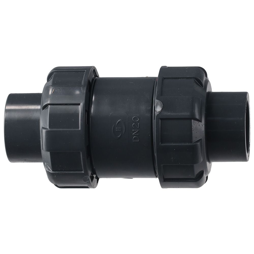 Durable UPVC One-way Valve Black 1/2" Check Valve True Union Double Union Backflow Valve Water Oil