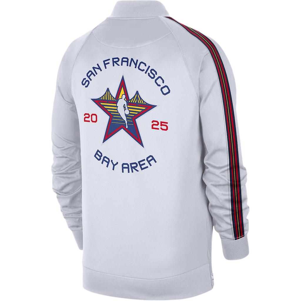 Jordan Striped Baseball Collar Zip-Up Long Sleeve Jacket Men Jackets White HF5808-100