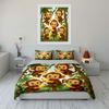 Cute Monkeys with Bananas Pattern Bedding Duvet Cover Set  (1*Duvet Cover 2*Pillowcases, without duvet insert)