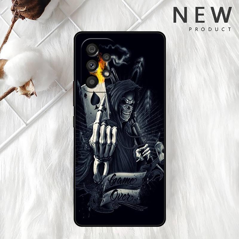 Grim Reaper Skull Case For Samsung Galaxy A54 A52 A14 5G A53 A12 A13 A71 A23 A34 A33 A21s Phone Cover