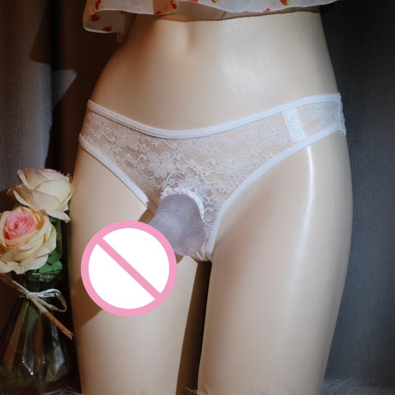 Blumen-Spitzen Schrittlose Sissy Dessous Höschen Schwule Männer Vorne Offen Penislöcher G-String Niedrige Taille T-Rücken String Durchsichtige Unterwäsche