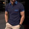 2024 Men's Color Block Pocket Sports Polo Shirt