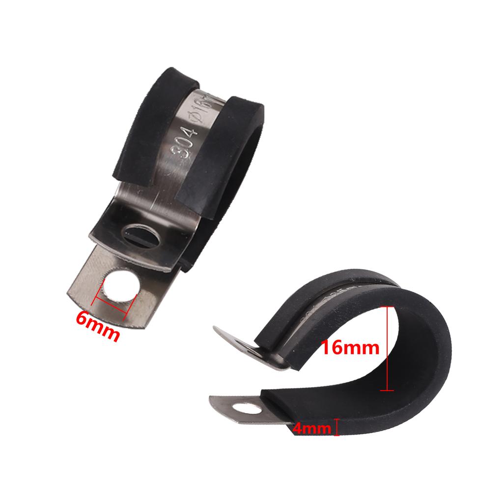 10Pcs Rubber Lined P Clips Wiring Hose Clamp Pipe Cable Mounting Fix Fasteners Hardware Electrical Fittings Water Pipe Bracket