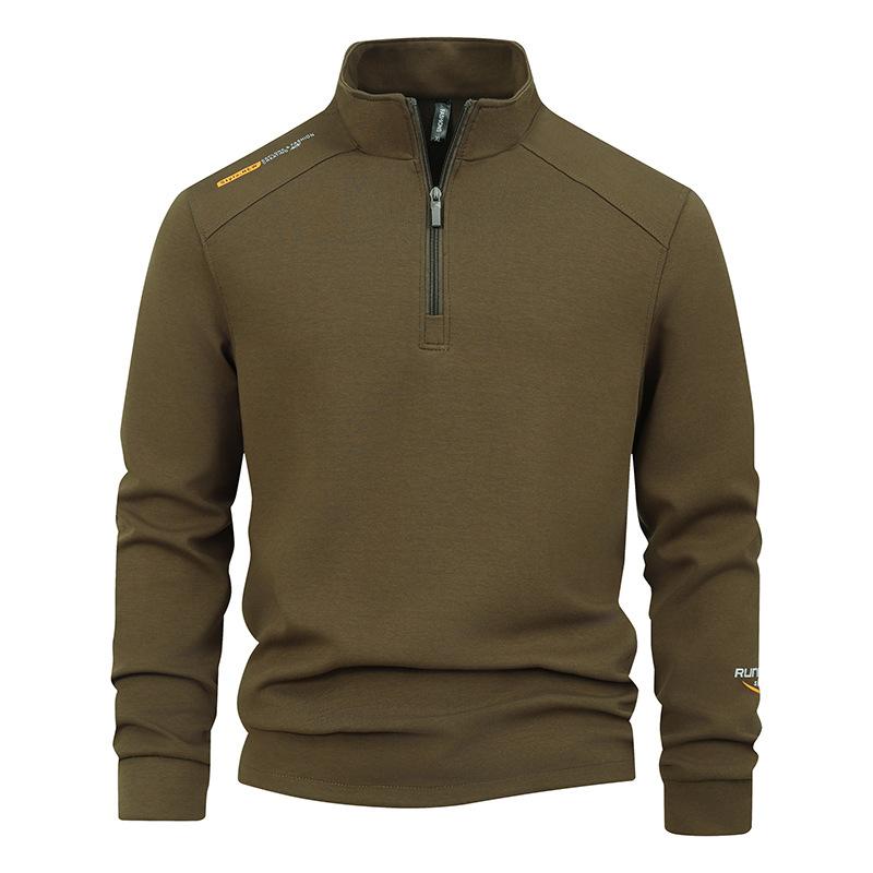 Plus Size Men's Casual Hoodie Stand Up Collar Jacket Popular Fashion Single Zipper Top