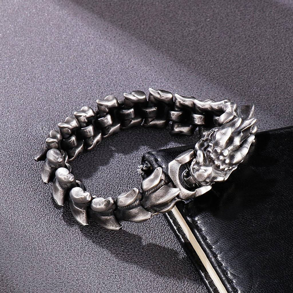 Kalen Vintage Chunky Dragon Bracelet High Quality Stainless Steel Punk Men's Bracelet Chain Jewelry Gifts 21CM Metal Accessories