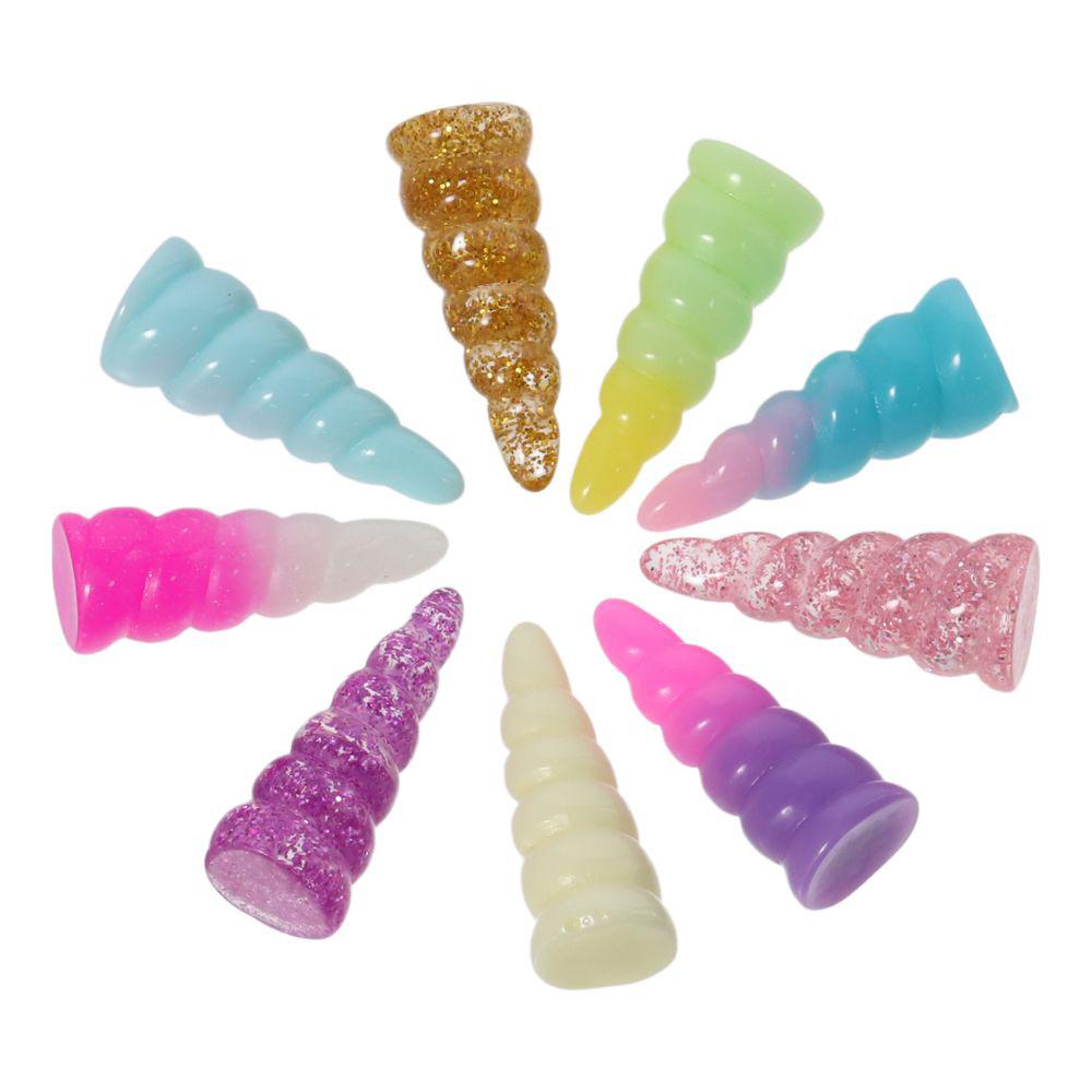Multicolor Horn Charm for Unicorn Resin Loose Beads Resin Resin Horn Charms Handmade Crafts Lovers