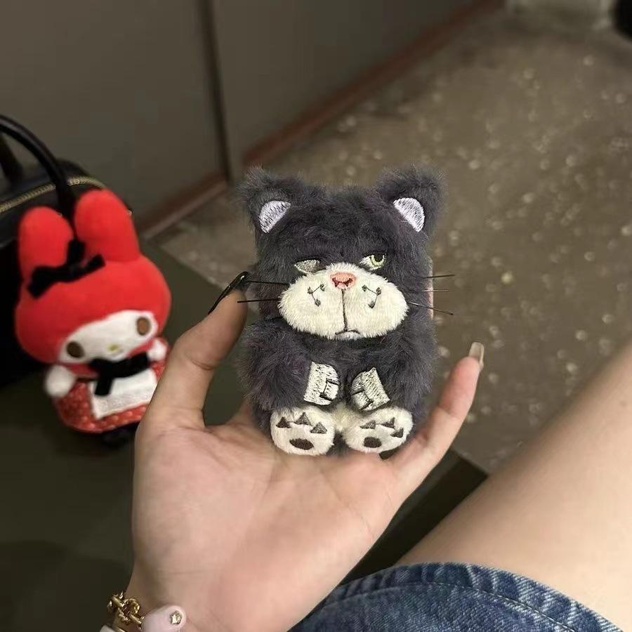 Japanese and Korean plush gray expression cat cute apple Bluetooth cute AirPods 1 protective case for women's Pro earphone cover