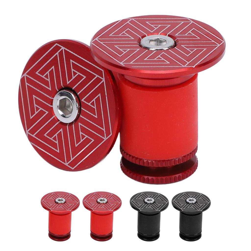 1 Pair of Handlebar Grip End Caps Aluminum Alloy Universal Bar Plugs for Mountain Road Cycling