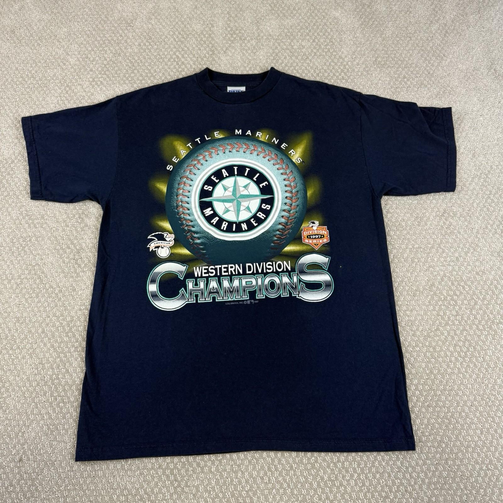 Vtg 90s Seattle Mariners Division Champions T Shirt Men’s Large MLB Baseball 97 XXL