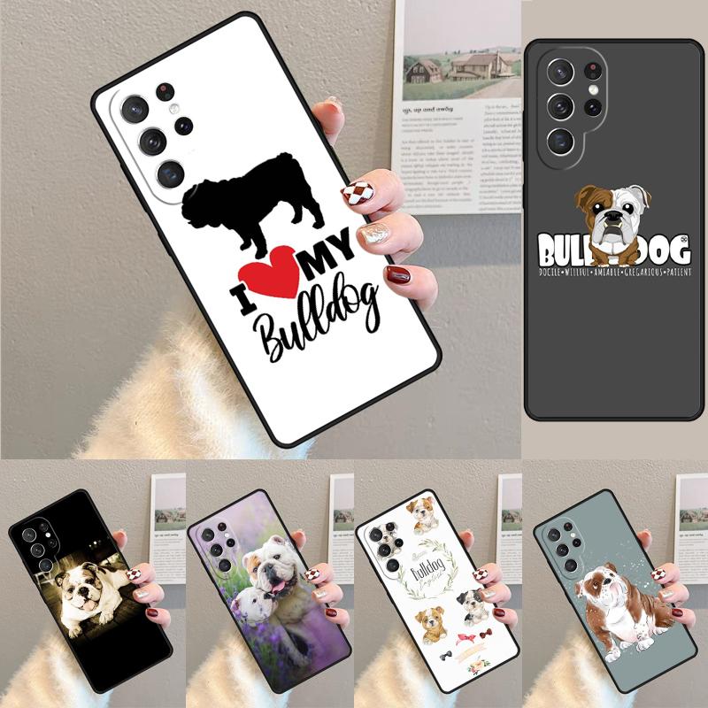 British English Bulldog Soft Phone Case for Samsung Galaxy Note 10 Pro S26 Ultra S23 S24 FE S25 S21 S22 PLUS Shockproof Cove