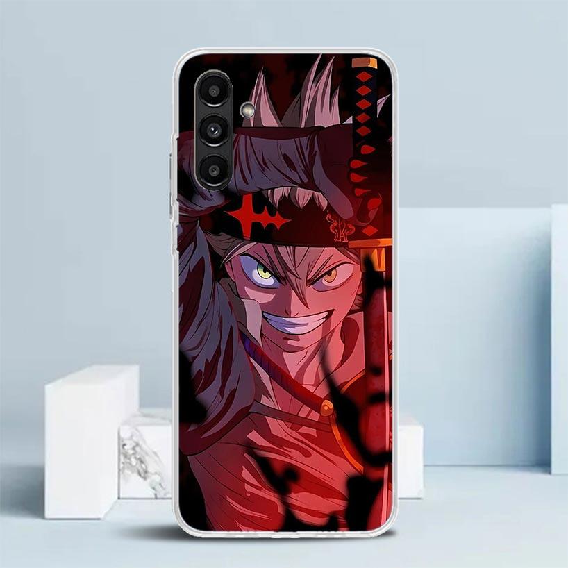 Black C-Clovers Anime Phone Case For Samsung Galaxy A17 A37 A57 A16 A15 A14 A13 A56 A55 A54 A53 A36 A35 A34 A33 A26 A25 A24 A23