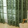 Bohemian French Plant Jacquard Poloprůsvitné závěsy, Horní kroužky, Moderní texturovaná látka, Filtrace světla, Domácí dekorace do ložnice, obývacího pokoje, na balkon