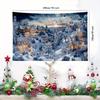 A Christmas Landscape Polyester Tapestry, a Festive Wall Decoration, Suitable for Home, Kitchen and Party Decoration
