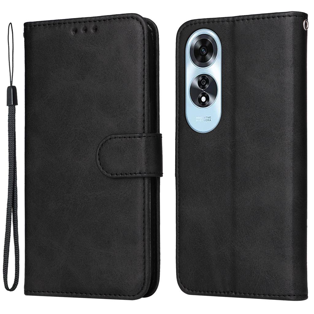 For Oppo A60 4G Leather Case Calf Texture Wallet Magnetic Buckle Cell Phone Cover