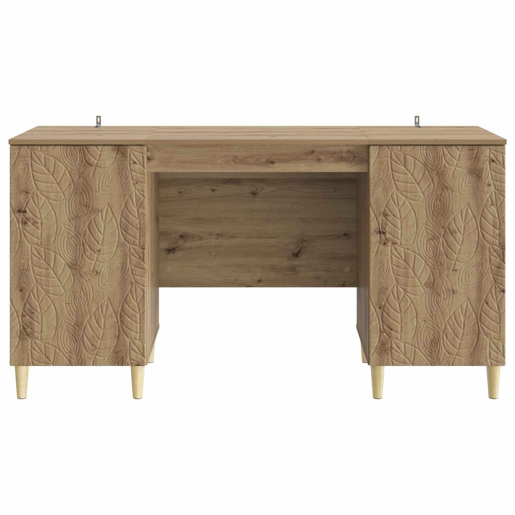 Artisan Oak Desk Particleboard Top with Eucalyptus Legs 142.5 x 50 x 75 cm