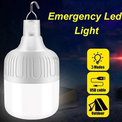 200W USB Rechargeable Bulb LED Emergency Bulb Night Light Tent Lamp Lantern BBQ Hook Up  Camping Light For Patio Porch Garden