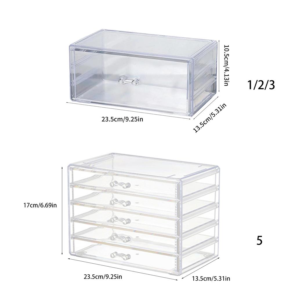 Dustproof Acrylic Organizers Drawers Space Saving Makeup and Jewelry Drawer Organizers with Easy Clean Acrylic Material