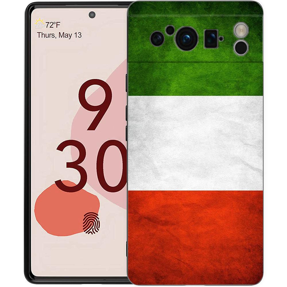 

Luxury Phone Case For Google Pixel 10 9 8 9A 8A 7 7A 6 Pro XL 6A 5G Black Soft Back TPU Cover Italian flag Pixel 10 Pro XL