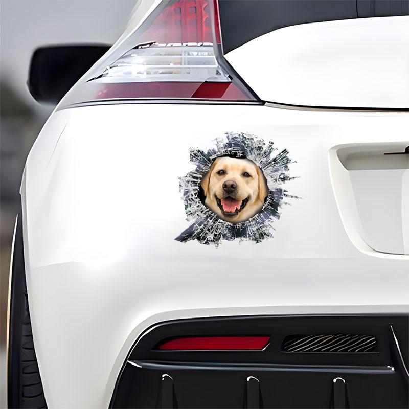 Labrador Car Stickers Scratch Blocking Self-Adhesive Waterproof Decal, Used for Car, Laptop, Motorcycle, Van, RV
