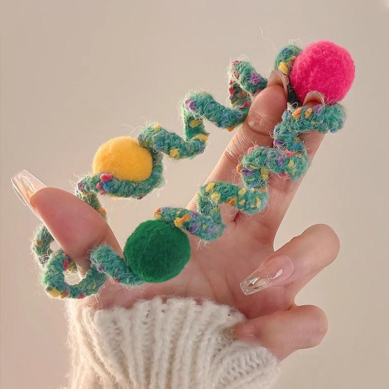 1 Piece of Simple and Fresh High Elasticity Fashionable Telephone Coil Rubber Band Matte Hair Accessory 7 * 7 * 2cm