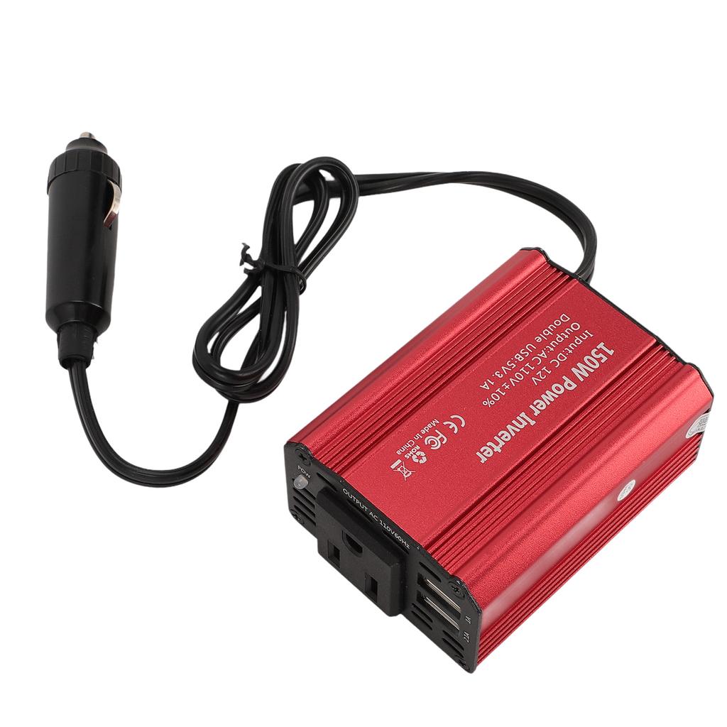 150W Power Inverter DC 12V To 110V AC Fast Charging Car Inverter with 2.1A 1A Dual USB Car Adapter