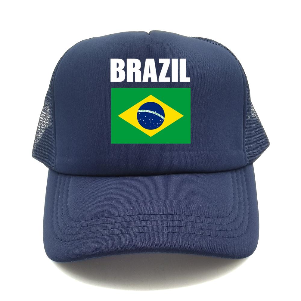 Brazil Flag Trucker Hat Adult Adjustable Mesh Net Country Fans Baseball Cap Unisex Women Hip Hop Dad Gift Hat