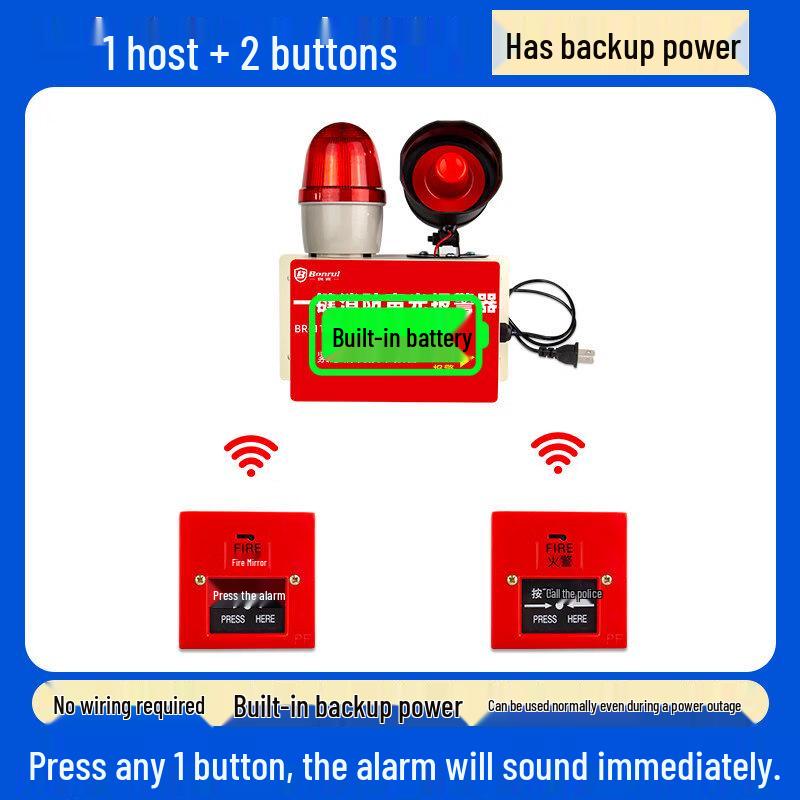 MDNG Baorui Wireless Emergency Fire Alarm CN plug (adapter included)