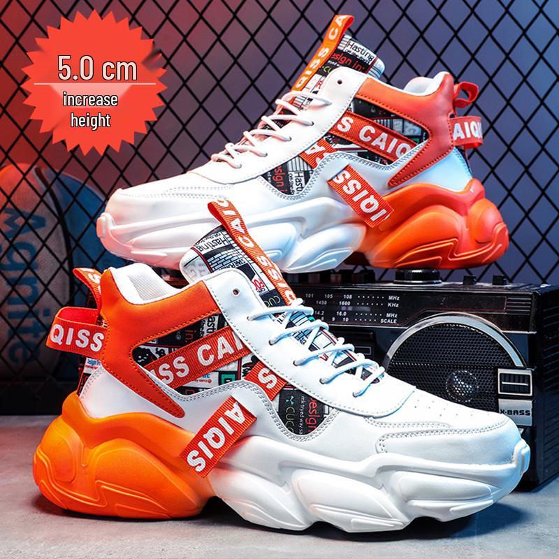 Putian Men's 2024 High-Top Basketball and Casual Running Sneakers with Thick Soles.