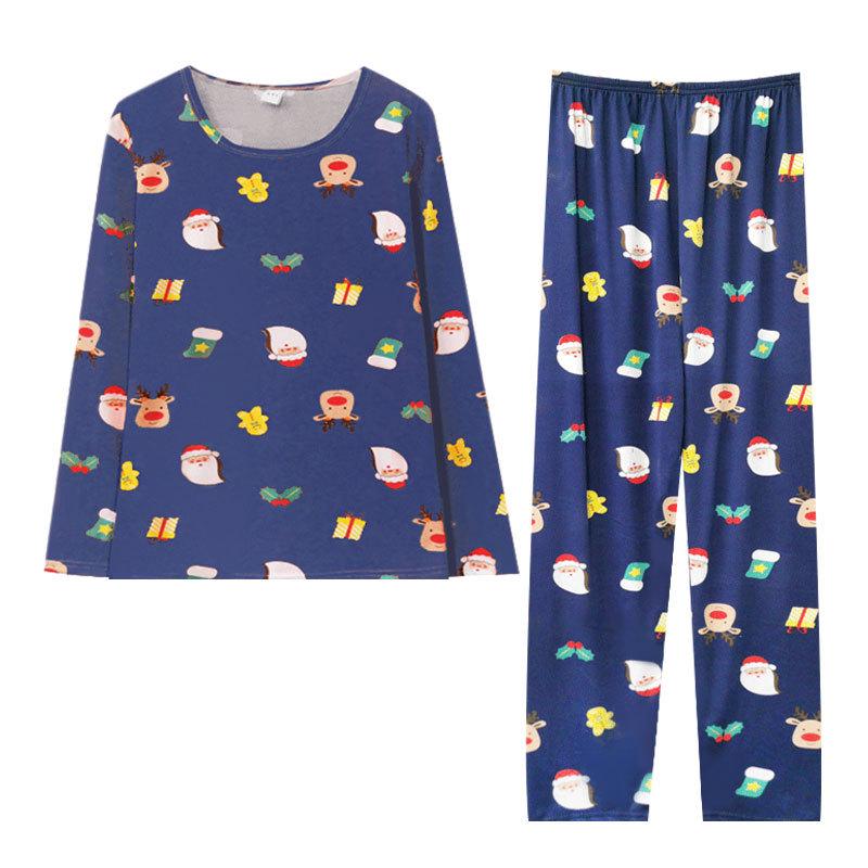 Damen Frühling & Herbst Niedliches Cartoon Pyjama Set: Langärmeliges, langhosenartiges zweiteiliges Homewear-Set mit Rundhalsausschnitt.