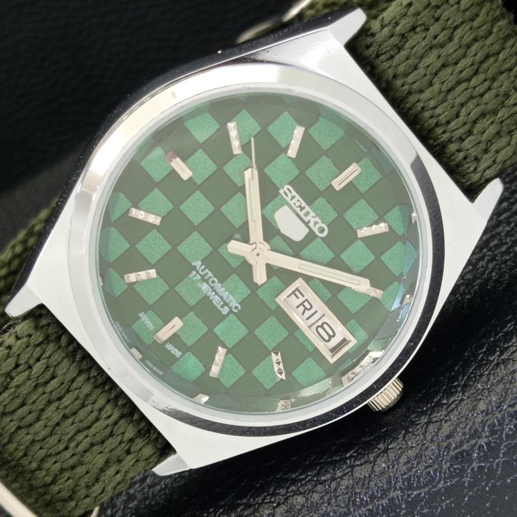 REFURBISHED JAPAN SEIKO 5 6309A AUTOMATIC MENS GREEN COLOR DIAL WATCH a440294-4 Sk-a440294