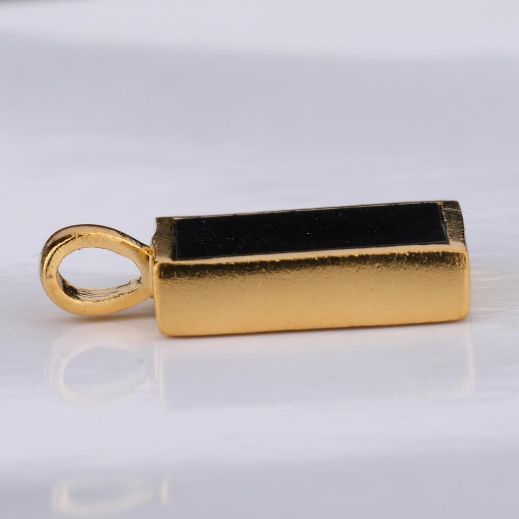 925 Sterling Silver Black Onyx Octagon Pendant Gold Plated Minimal Fine Jewelry Gift for Her