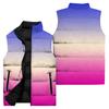 Ladies' Casual And Fashionable Sleeveless Vest Gradient Color Printing Cotton Jacket